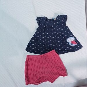 Garanimals Navy Top and Pink Shorts Matching Set
